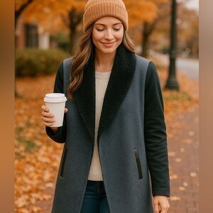 Splendid Faux Shearling Open Front Jacket – Size Large